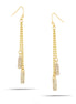 Gold-Tone Metal Crystal Taseel Earrings