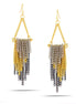 Gold-Silver-Black-Tone Metal Chains Tassel Earrings