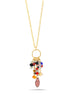 Gold-Toene Metal Multi Colored Beads Adjustable Lobster Claw Closures Tassel Neckaces