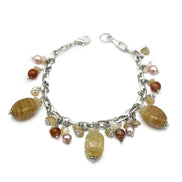 NATURAL BEED SILVER CHAIN BRACELET# FW-FG32177BR62 (SHBD9)