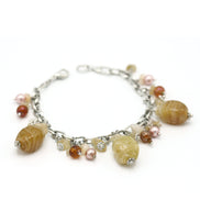 NATURAL BEED SILVER CHAIN BRACELET# FW-FG32177BR62 (SHBD9)