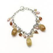 NATURAL BEED SILVER CHAIN BRACELET# FW-FG32177BR62 (SHBD9)