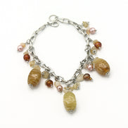 NATURAL BEED SILVER CHAIN BRACELET# FW-FG32177BR62 (SHBD9)