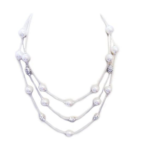 Crystals and pearl necklace 