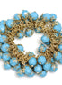 TURQUOISE FACETED BEADS GOLD STRETCH BRACELET
