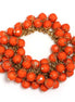 CORAL FACETED BEADS GOLD STRETCH BRACELET#SB24290