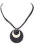 Black Rope With Balck And White Metal Pendant