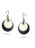 Black Base Metal Cream Earrings 