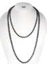 Hematite Graduated Size Beads Long Necklace And Earrings Set