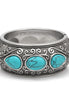 This Bracelet Features Pear Shape Turquoise Stones As Its Center. This Hinged Bracelet Is In Oxidized Silver Finish That Creates Vintage Look.