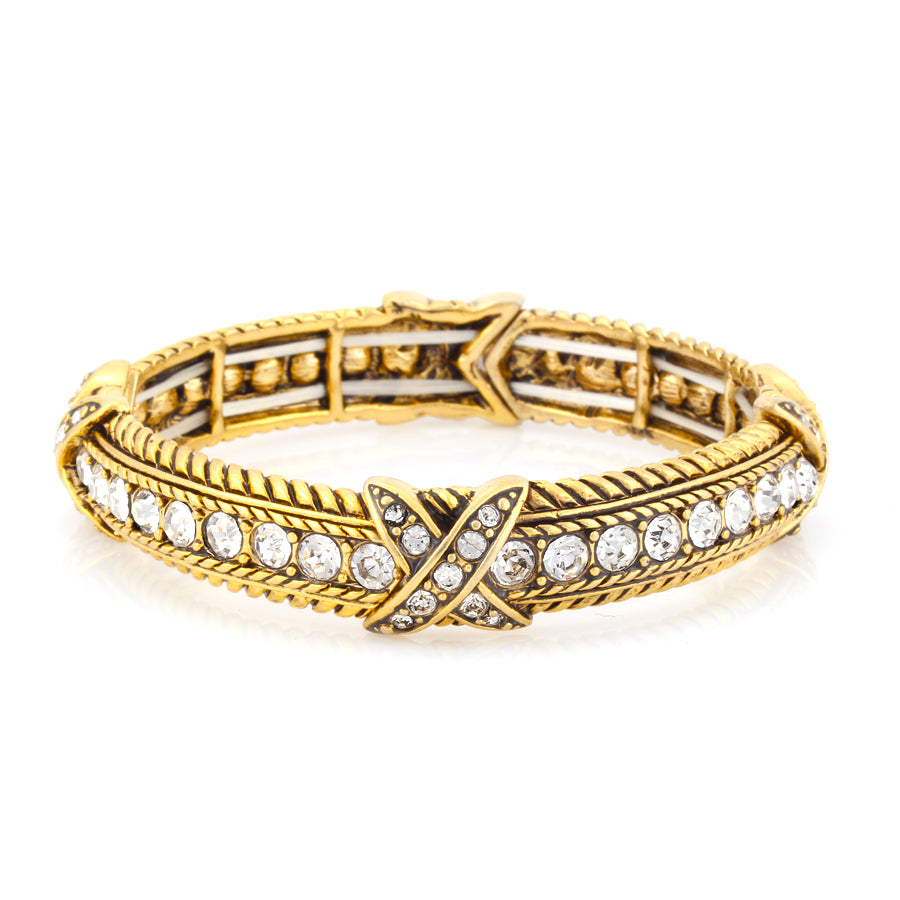 Gold-Tone  Crtstal Stretch Bracelets