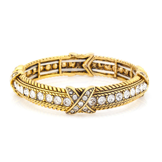 Gold-Tone  Crtstal Stretch Bracelets