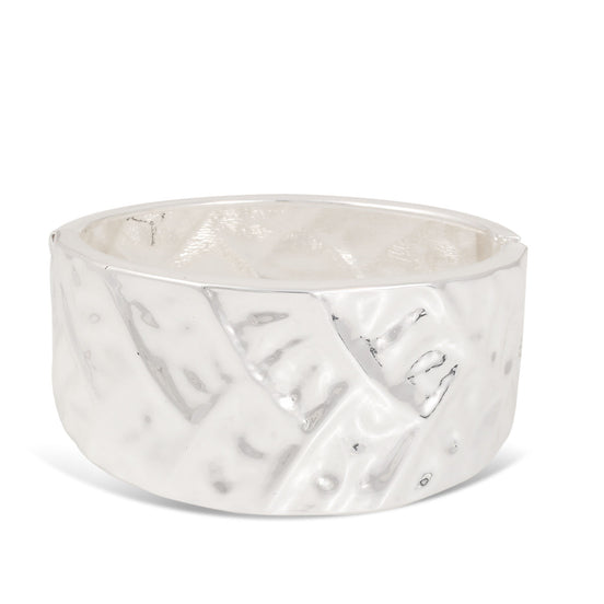 Silver Big Hammer Oval Cuff Bracelet