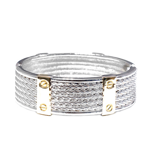 Kont Design Two-Tone Hinged Bracelet