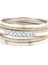 Grey And Cream  Crystal Set Of 9 Bangles