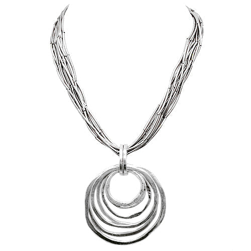 CIRCLE 2"INCHES PENDANT LAYERED NECKLACES #SC15407
