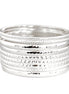 Silver Multi Textured Bangles Set of 9pcs