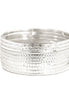 Silver Multi Textured Bangles Set of 10pcs