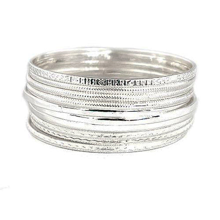 SILVER BANGLES  #HB9597_SILVER (EA3/EE5)