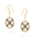 Gold-Tone Antique And Champagne Crystal Cross Hollow Earrings