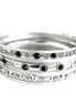 SILVER-BLACK [PLUS SIZE] SILVER WITH BLACK RHINESTONE BANGLES SET OF 9 PCS  #KB2224445PLUS_S-BLK (HC2)