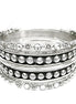 SILVER [PLUS SIZE]SILVER METAL AND RHINESTONE STUDDED BANGLES SET OF 6 PCS  #KB11344PLUS_SIL (RC8)