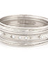 Silver -Tone Crystal Set Of 9 Bangles