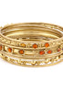 Gold-Tone Crystal Set Of 9 Bangles