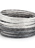 Rhodium And Hematite Set Of 20 Bangles