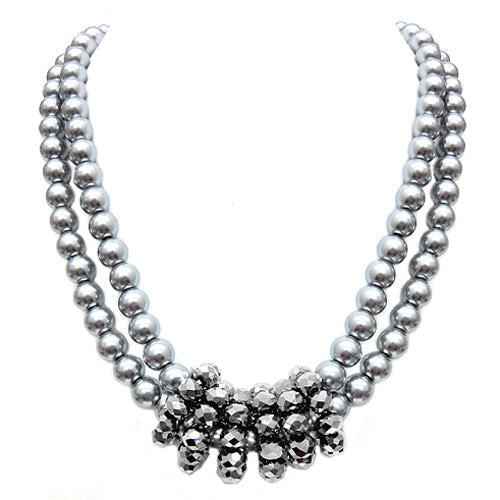 GRAY NECKLACES  #HNN92181_GREY (TC13/R-Rack M)