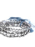 Silver Mixed Glass Crystal with Gray Bow Stretch Bracelet Set of 3pcs 