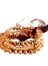 Topaz Mixed Glass Crystal with Brown Bow Stretch Bracelet Set of 3pcs 