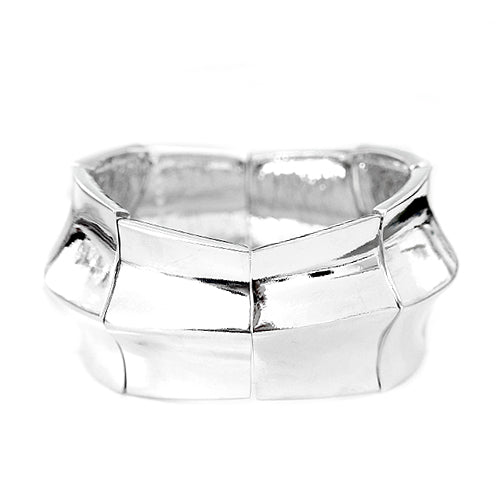 Glamorous Shiny Silver Stretch Bracelet