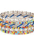 Silver-Tone Multicolor Beads Set Of 9 Bangles