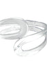[Plus Size] Silver Double Scroll Hinged Bracelet 
