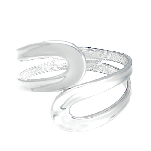 [Plus Size] Silver Double Scroll Hinged Bracelet 