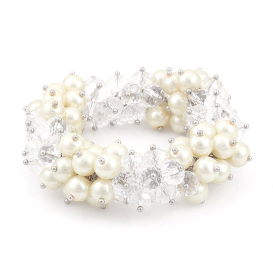 Cream Pearl Stretch Bracelets