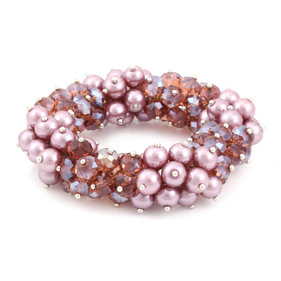 Amethyst  Pearl Stretch Bracelets