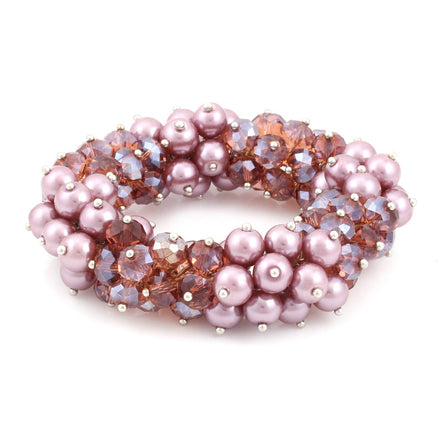 Amethyst  Pearl Stretch Bracelets