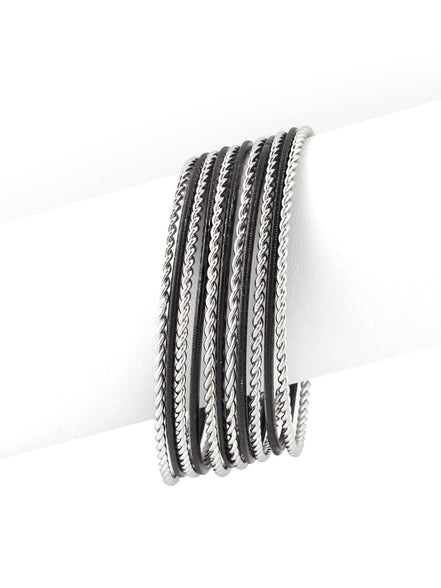 SILVER-BLACK BRACELET  #VB17598_SIL-BLK (HA2)