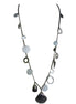 Silver long necklace with silver round hoops