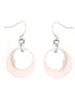Silver-Tone Metal White Shell Round Earrings