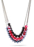 Black And Red Bead 3 Row Necklace