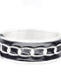 Silver Chain Design Black Enamel Hinged Bracelet
