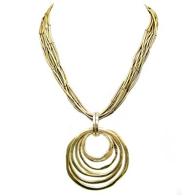 CIRCLE 2"INCHES PENDANT LAYERED NECKLACES #SC15407