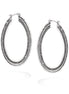 Silver-Tone Rope Oval Hoops Earrings