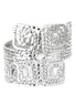 Greek Key Double Design Silver Hinged Bracelet