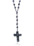 Hematite Crystal Bead Cross Necklace
