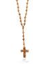 Copper Crystal Bead Cross Necklace