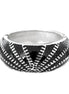 Black Enamel Zipper Design Silver Hinged Bracelet